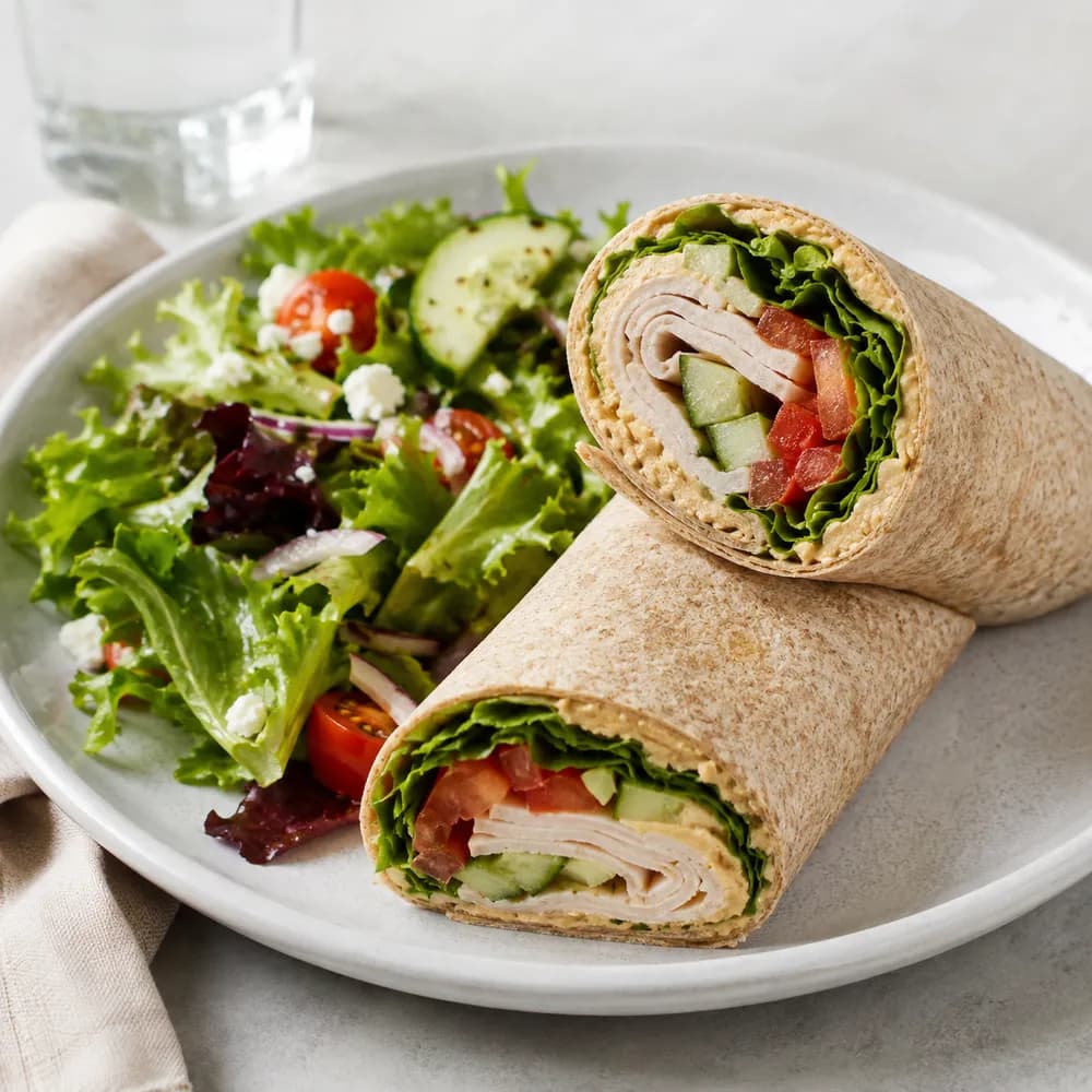 Wrap au poulet et salade fraîche