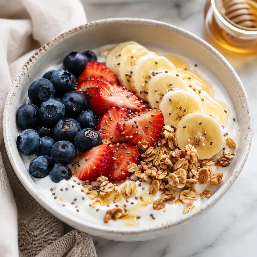Bol de skyr, fruits rouges et graines